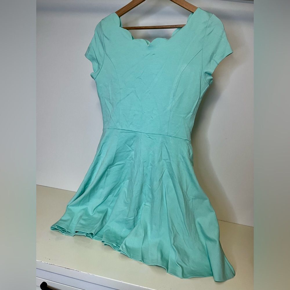 NWOT- Love Ady Scallop Fit and Flare Dress- Large